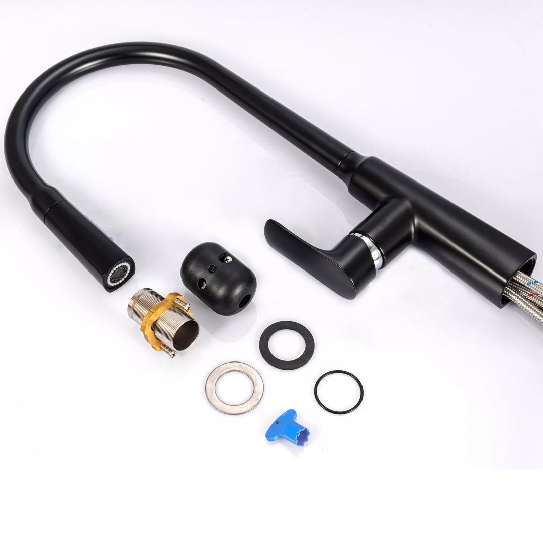 СМ-М ГЕККО с вытяжным изливом GH-6074-MB ЧЕРНЫЙ 