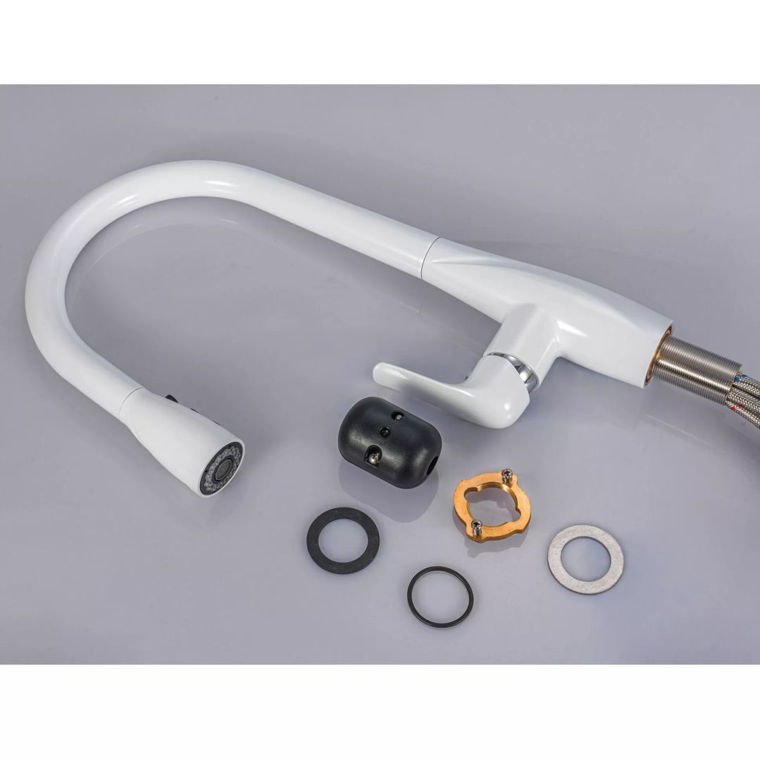 СМ-М ГЕККО с вытяжным изливом GH-6063-W БЕЛЫЙ 