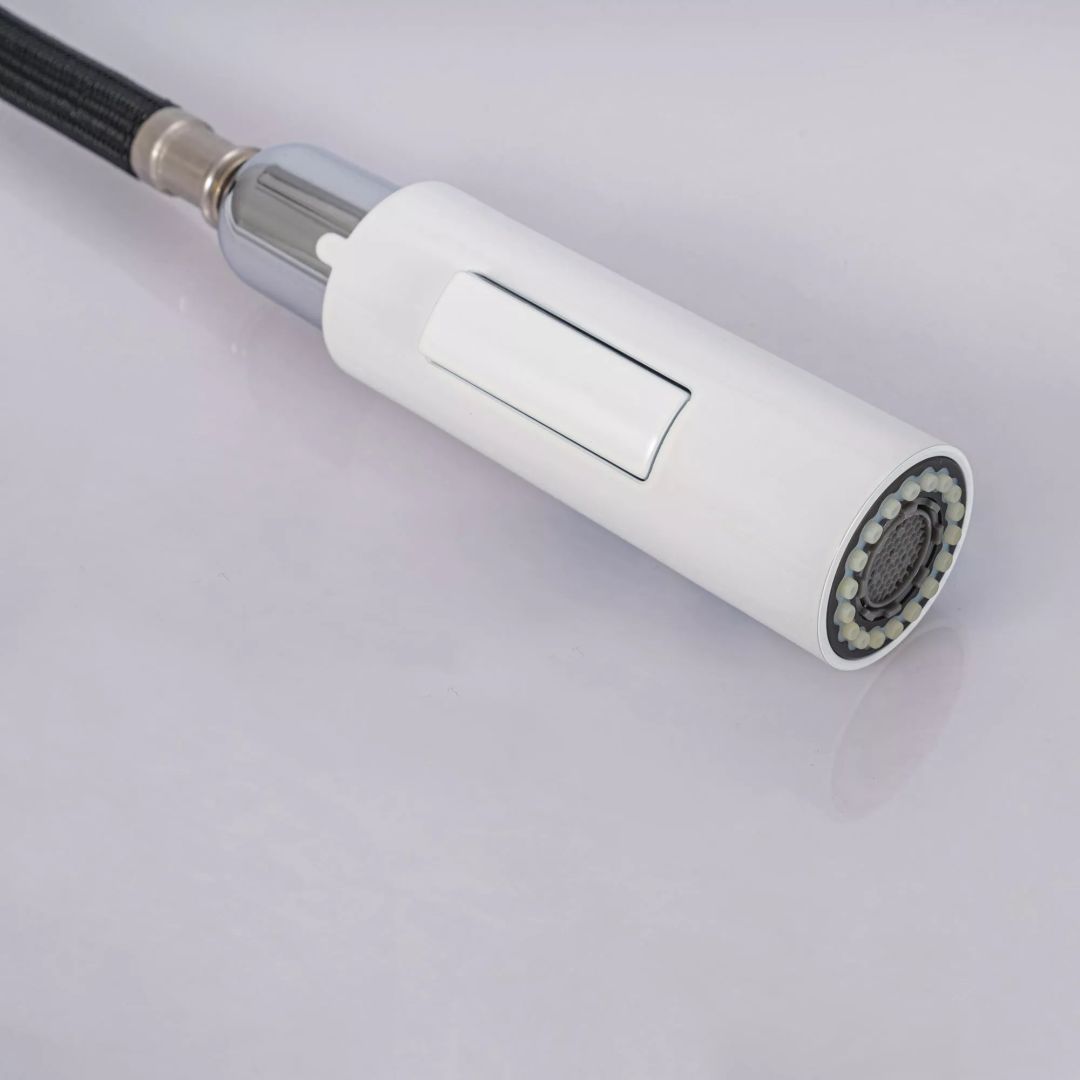 СМ-М ГЕККО с вытяжным изливом GH-6085-W БЕЛЫЙ, ЗОЛОТО